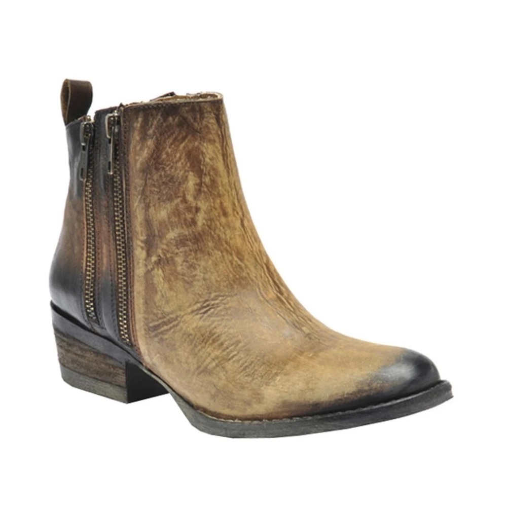 Circle G By Corral Burnished Double Zipper Bootie
